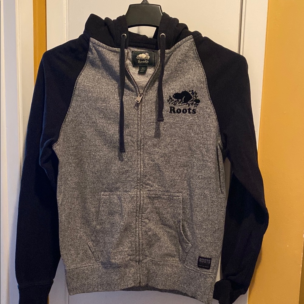 Roots Gray and Black Hoodie